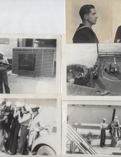 A series of photographs showing men working on construction.