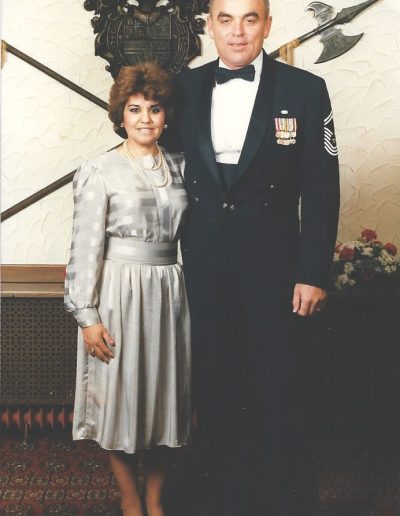 A man and woman pose for a picture.